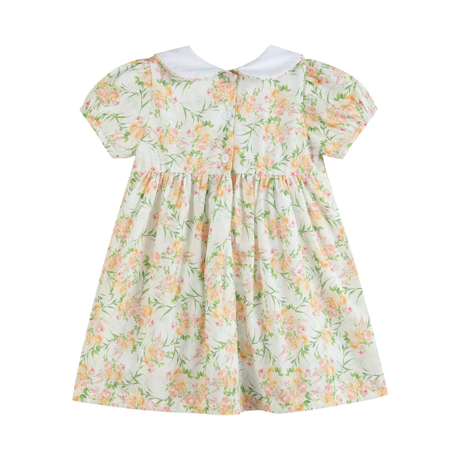 Floral Smocked Collared Dress