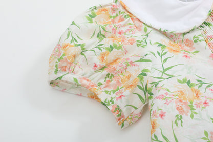 Floral Smocked Collared Dress