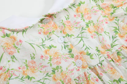 Floral Smocked Collared Dress