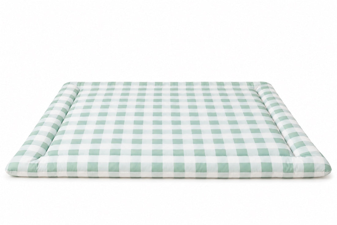 Light Green Checkered Padded Baby Play Mat