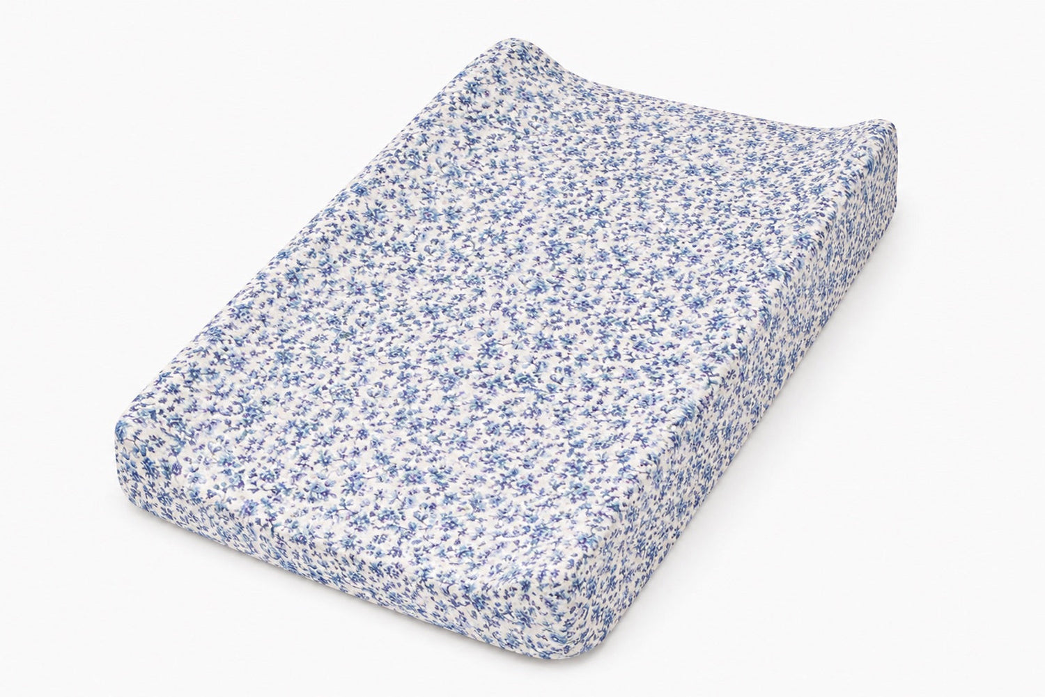 Blue Floral Changing Pad Cover