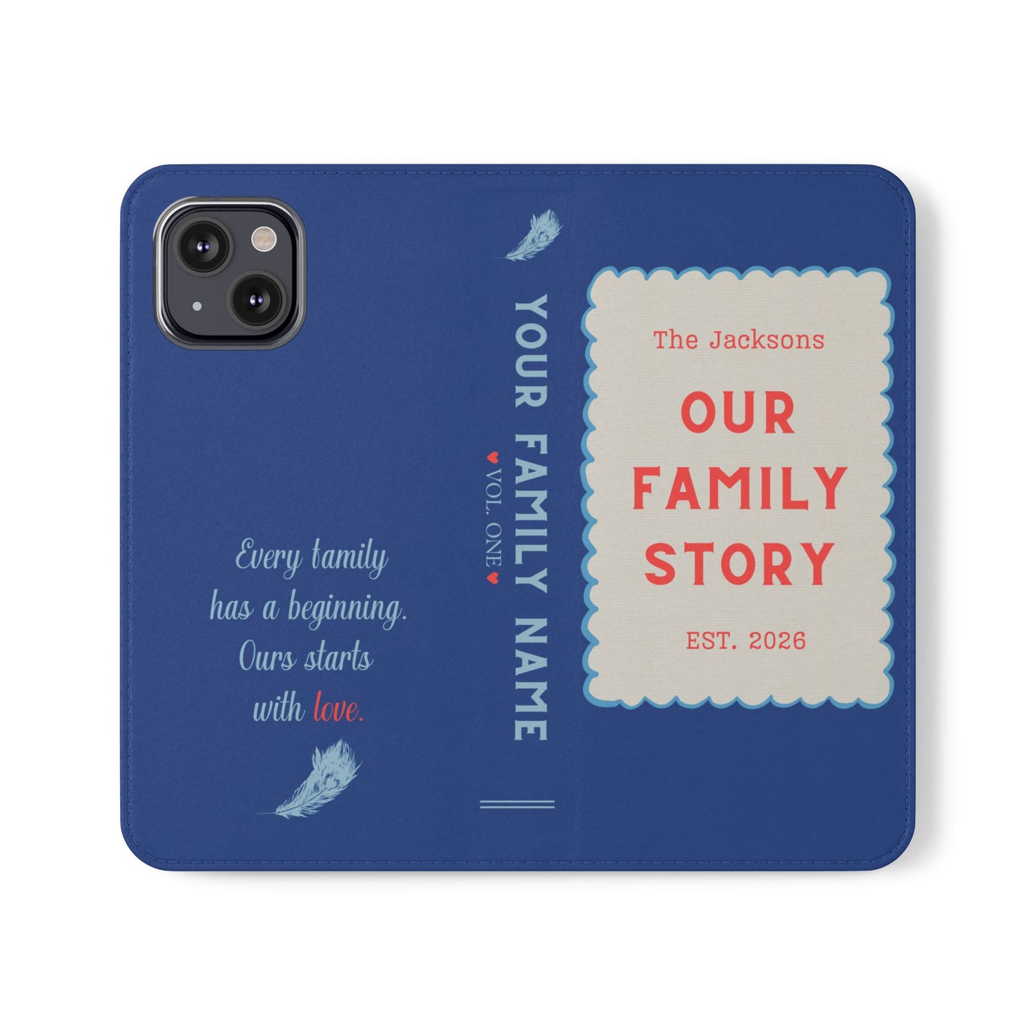 Custom "Our Family Story" Book Phone Case