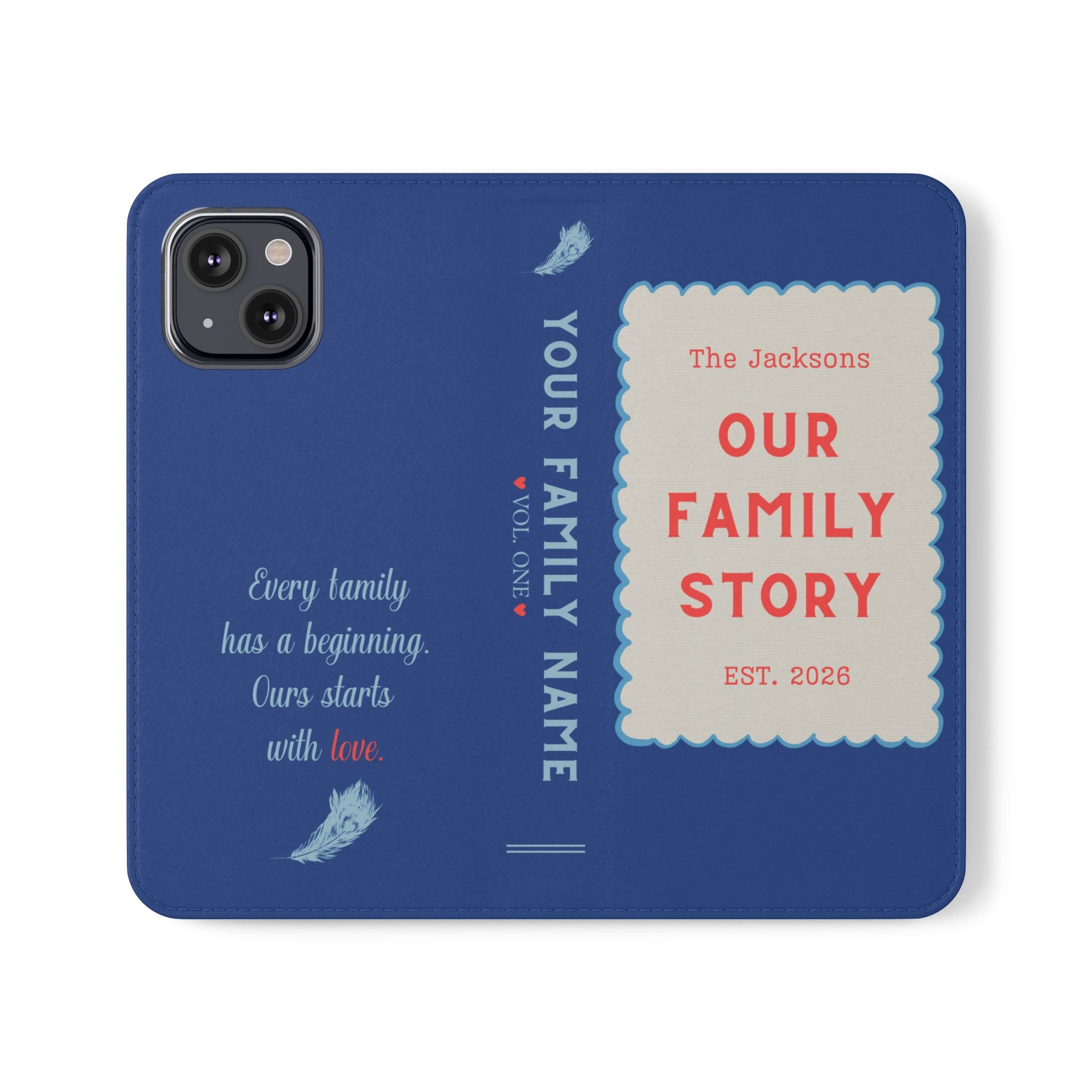 Custom "Our Family Story" Book Phone Case