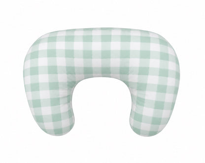 Light Green Checkered Ruffle Nursing Pillow Cover