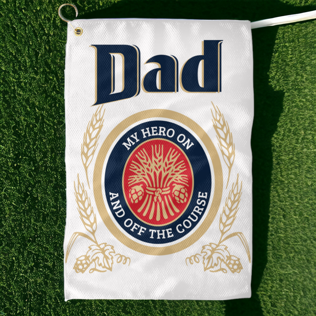 Golf Gift for Dad - Beer Themed Golf Towel Gift for Dad