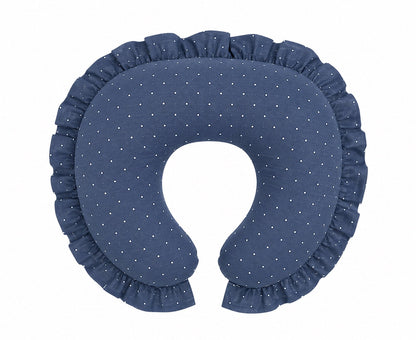 Denim Dot Ruffle Nursing Pillow Cover