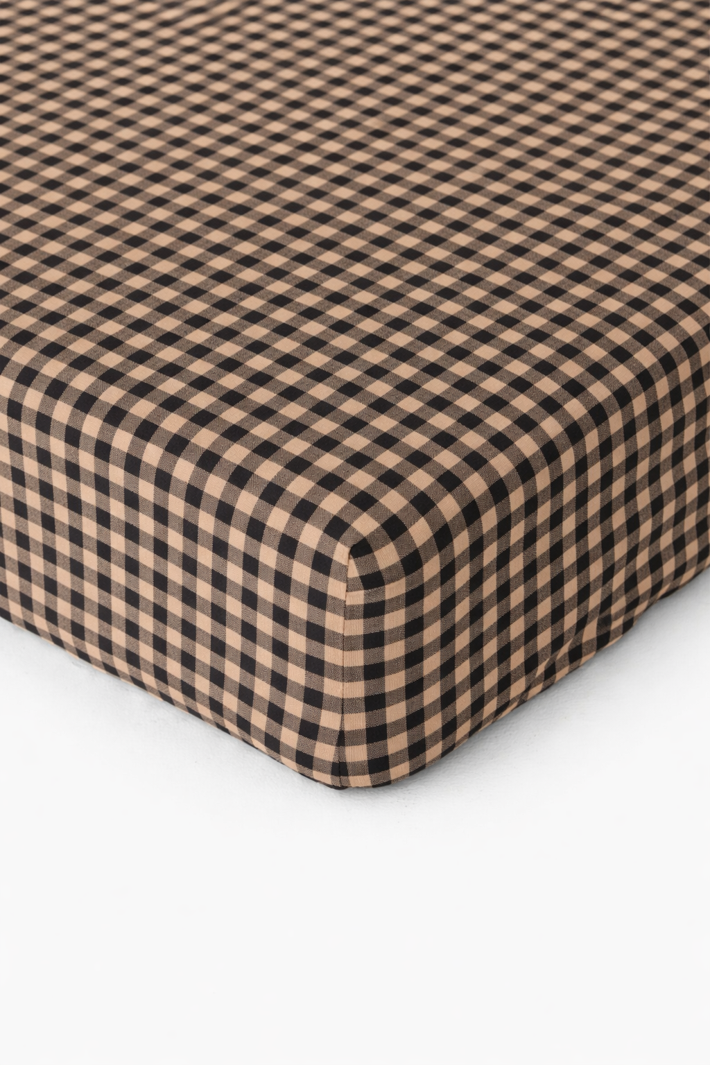 Brown Black Gingham Crib Sheet