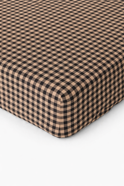 Cookie Brown Gingham Crib Sheet