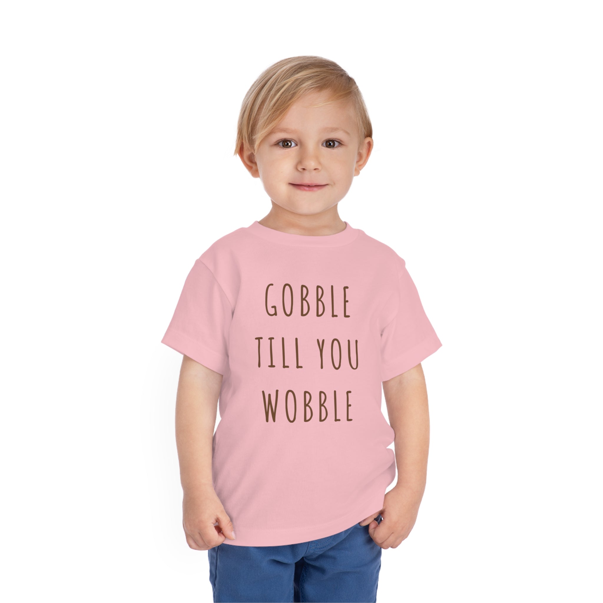 Cute Thanksgiving Toddler Shirt, Gobble till you Wobble Shirt - Gathering Littles