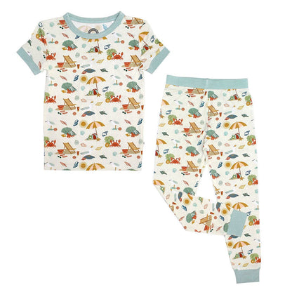 Beach Day Summer Kids Bamboo Pajamas Set