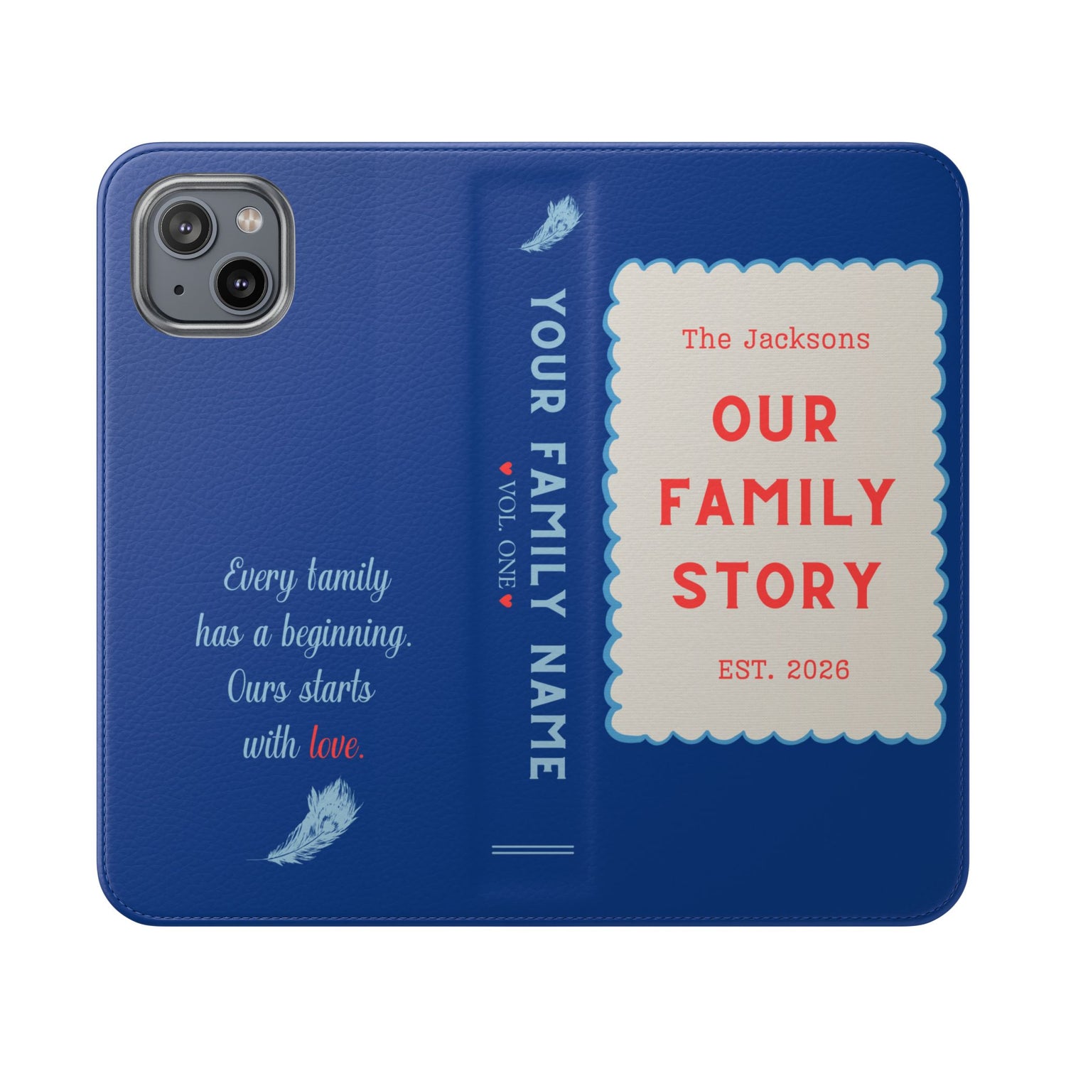 Custom "Our Family Story" Book Phone Case