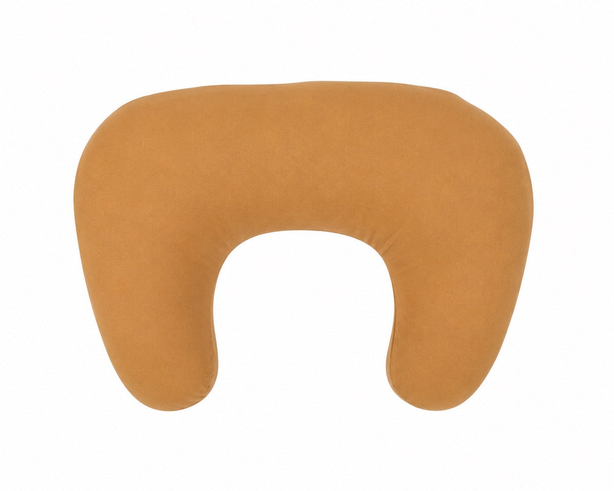 Brown Solid Ruffle Nursing Pillow Cover