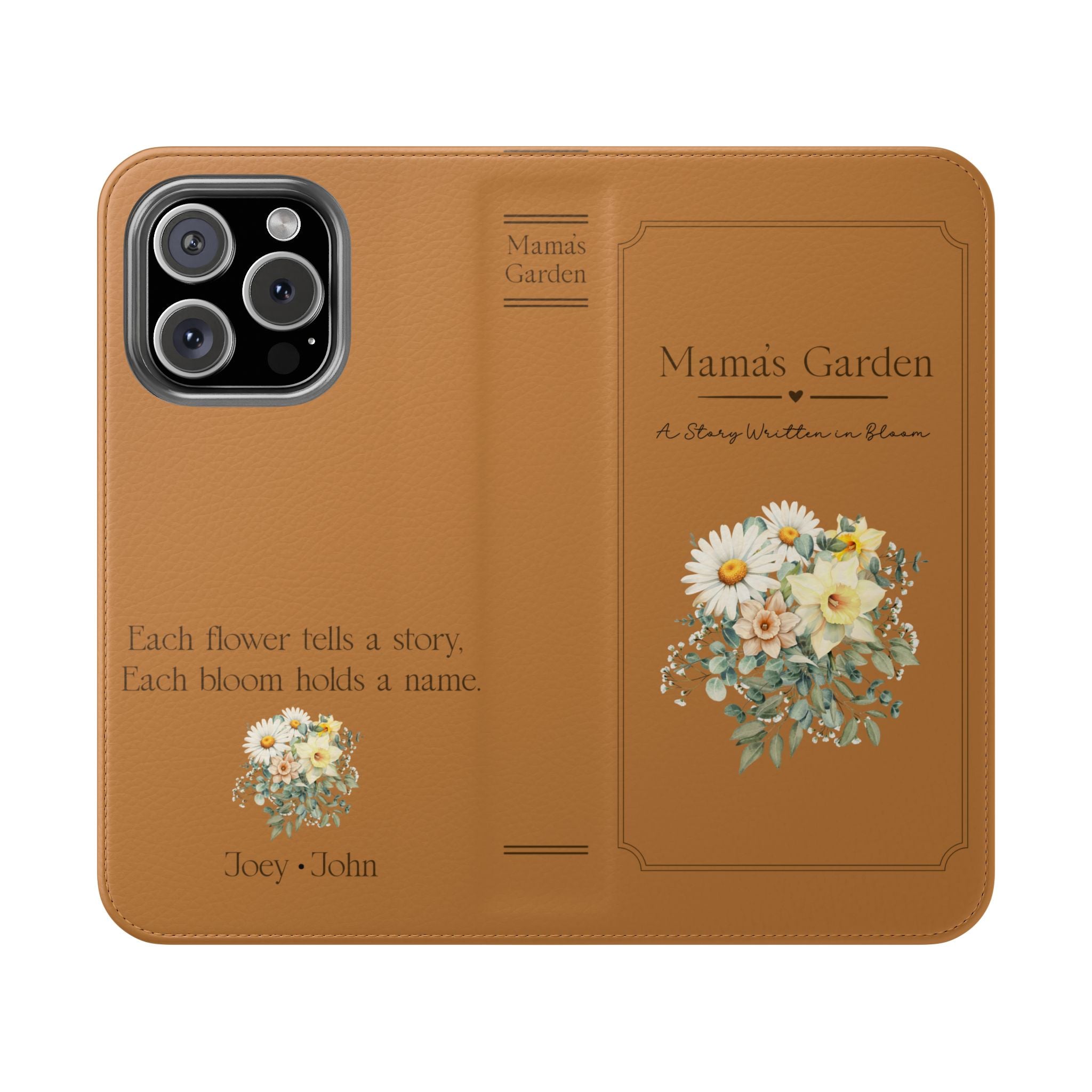 Custom "Mamas Garden" Birth Flower Book Phone Case