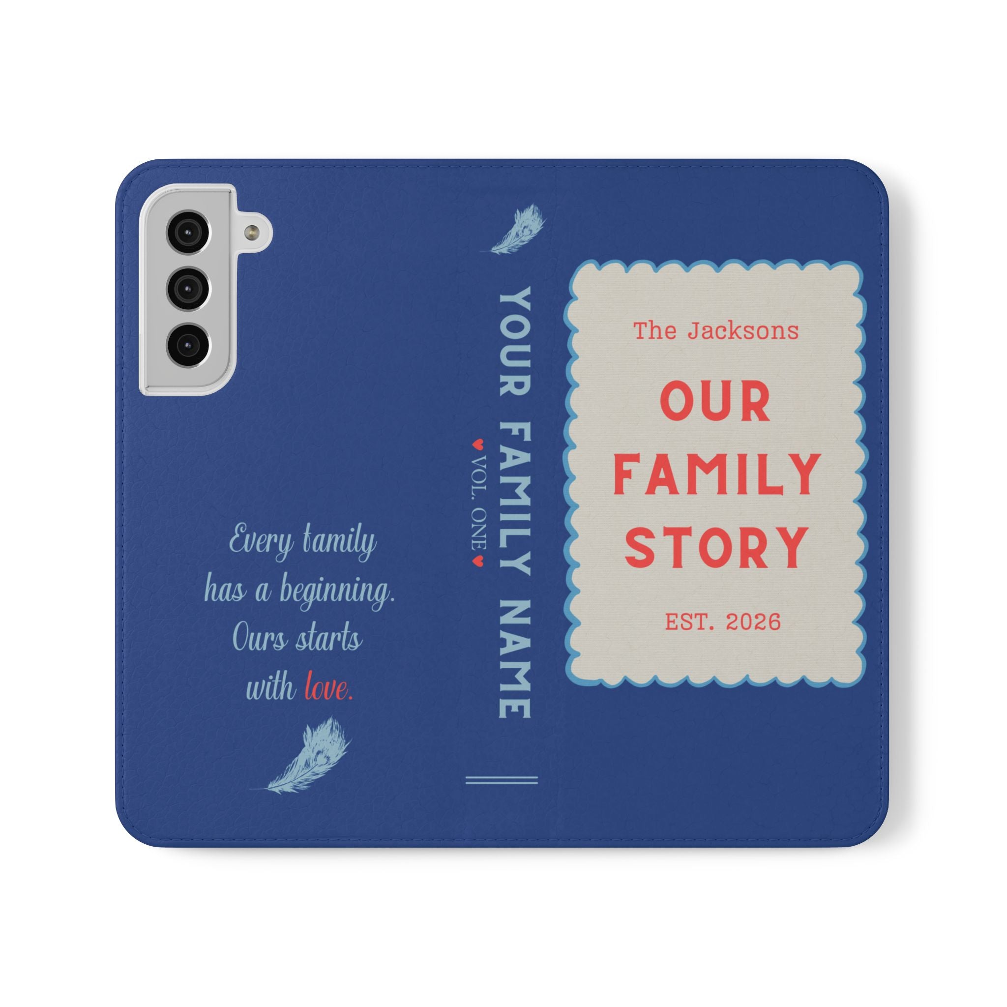 Custom "Our Family Story" Book Phone Case