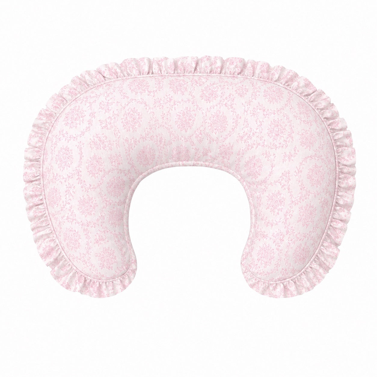 Pink Chinoiserie Ruffle Nursing Pillow Cover