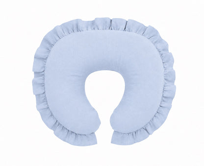 Light Denim Ruffle Nursing Pillow Cover