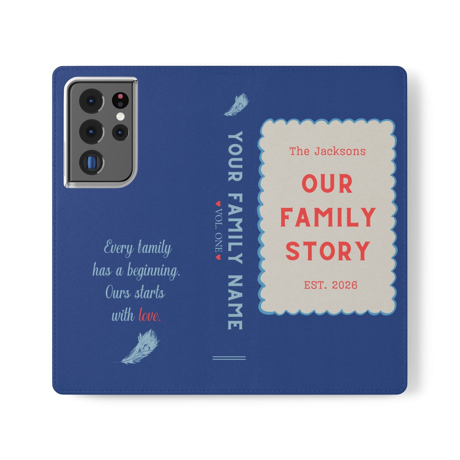 Custom "Our Family Story" Book Phone Case