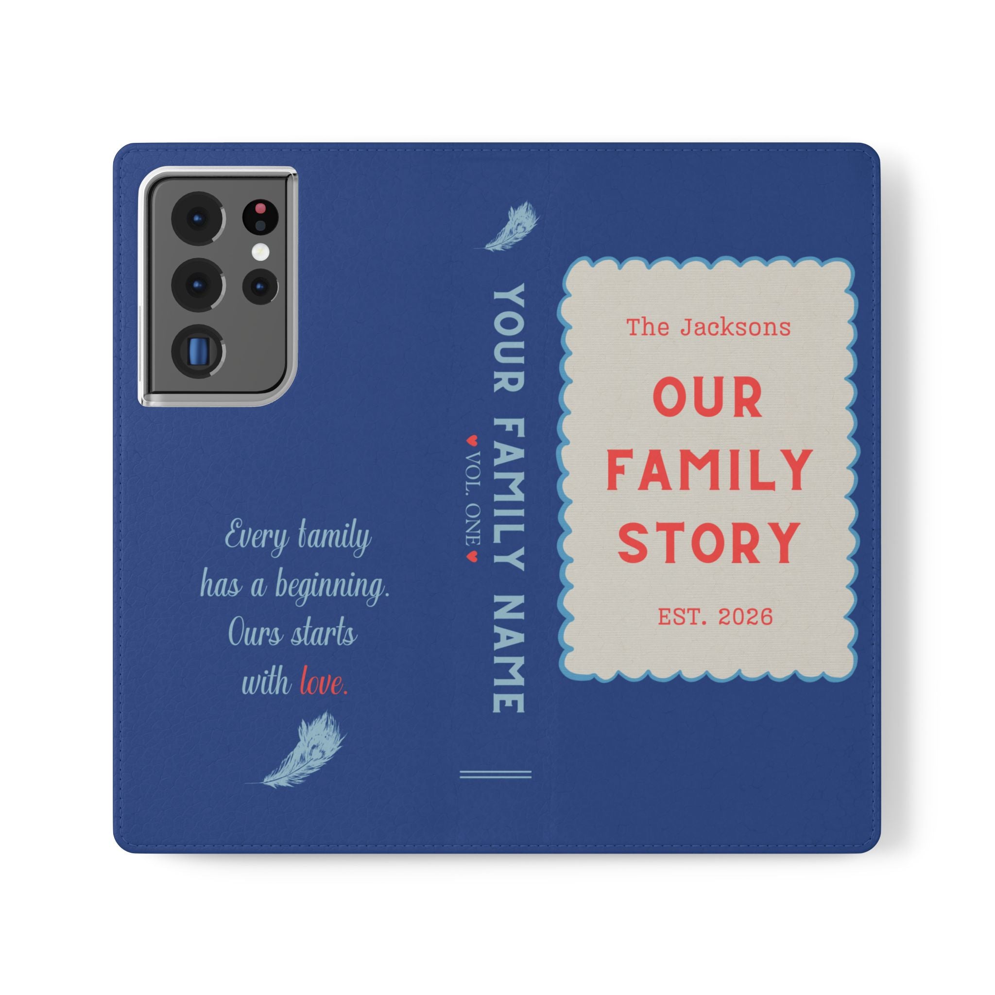 Custom "Our Family Story" Book Phone Case