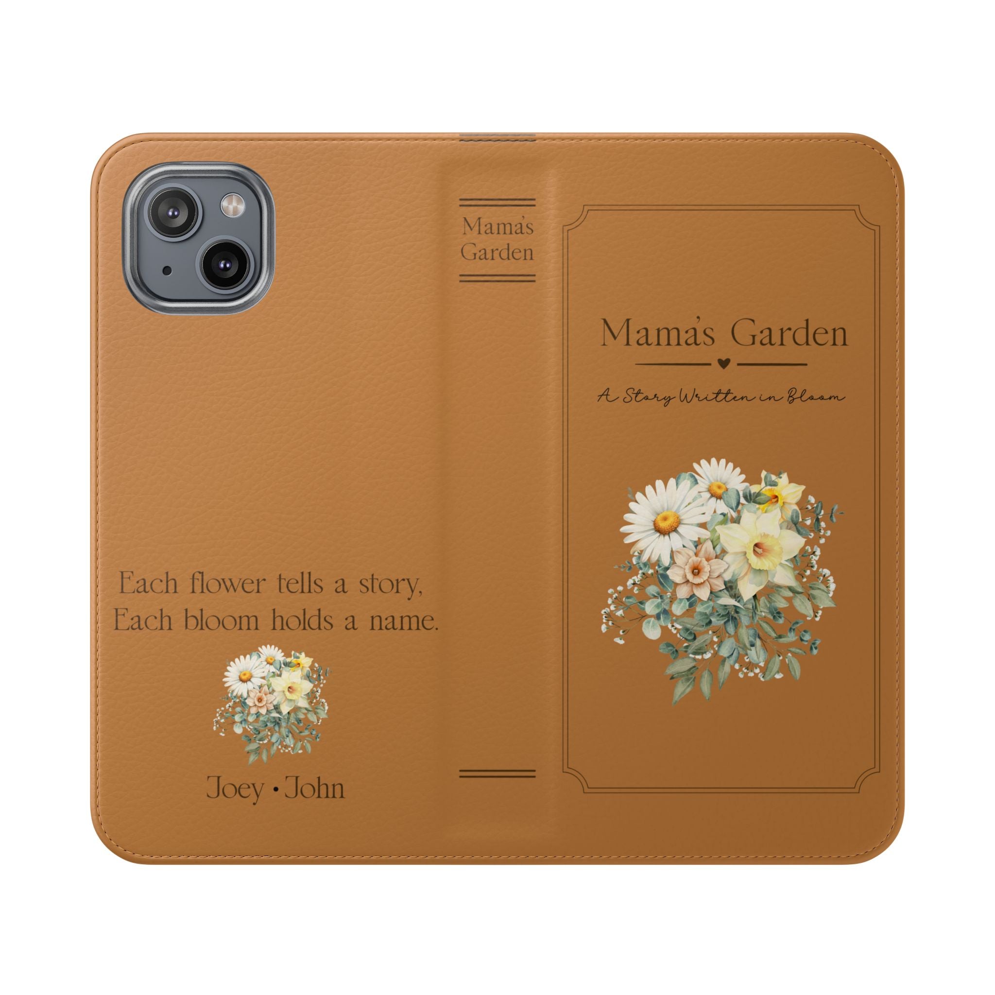 Custom "Mamas Garden" Birth Flower Book Phone Case