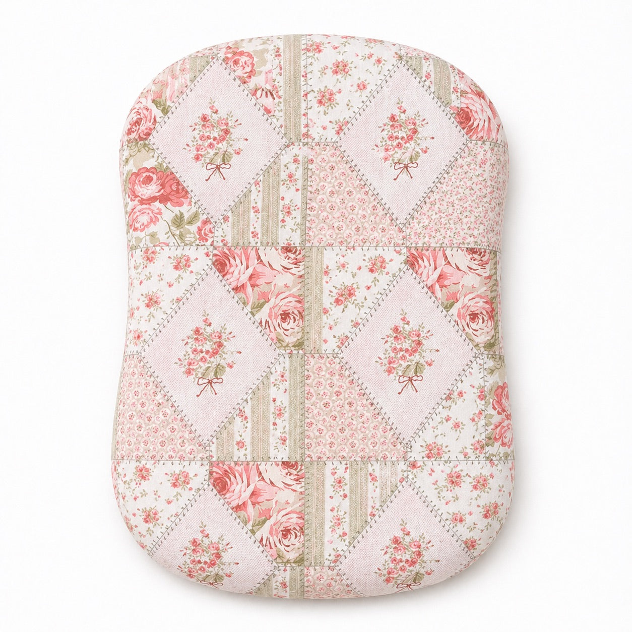 Pink Green Patchwork Ruffle Baby Lounger Cover
