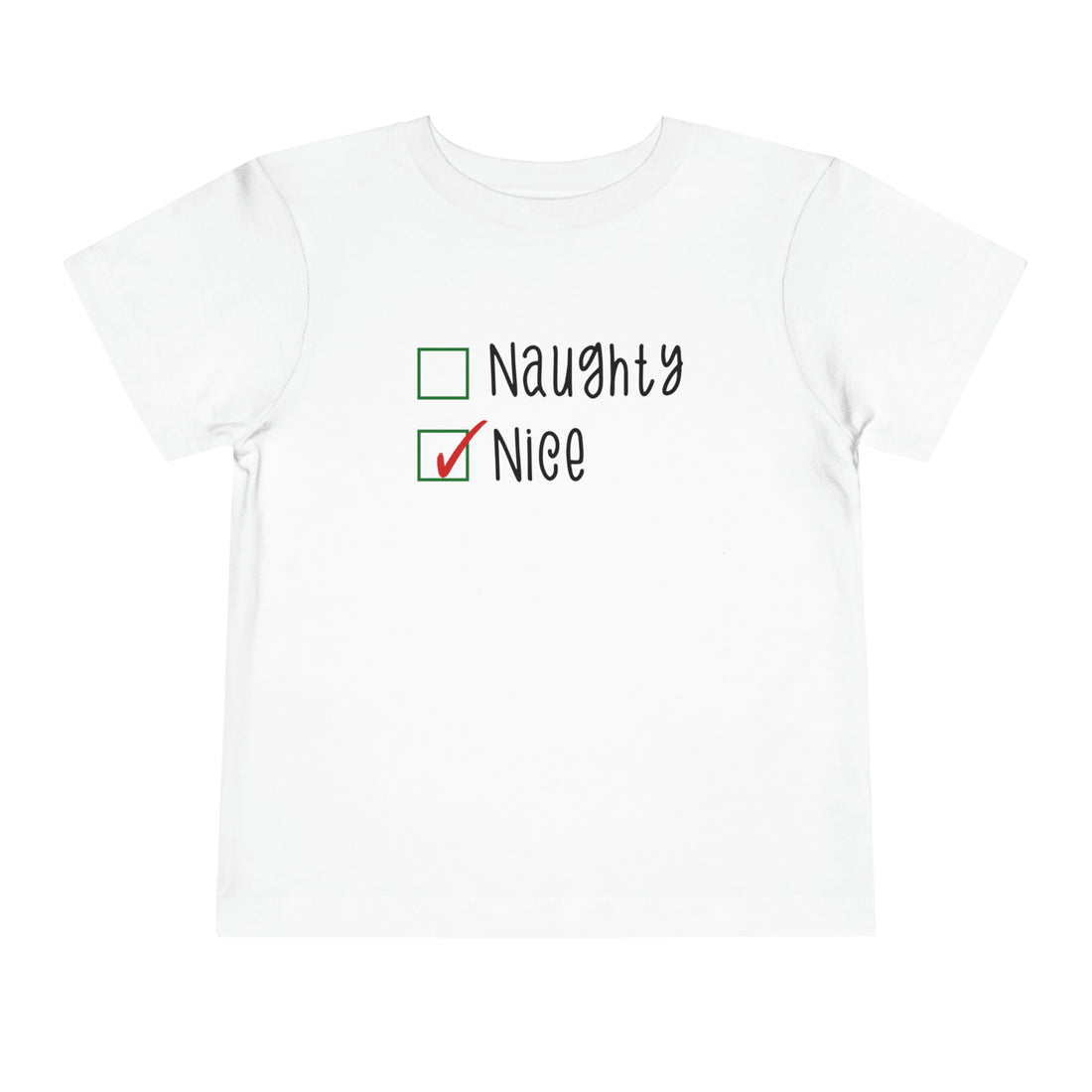 Naughty or Nice List Natural Toddler Shirt, Cute Santa&