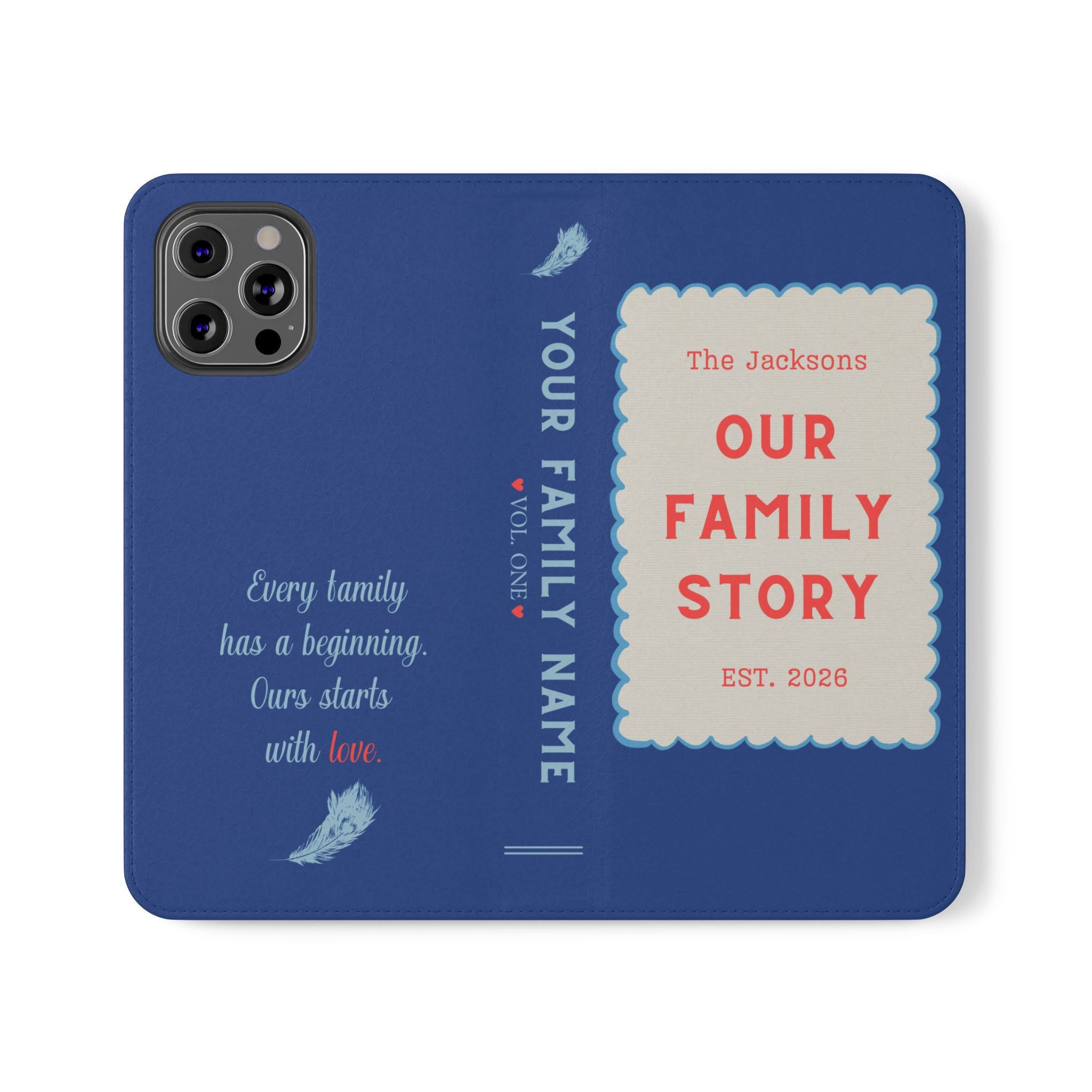 Custom "Our Family Story" Book Phone Case