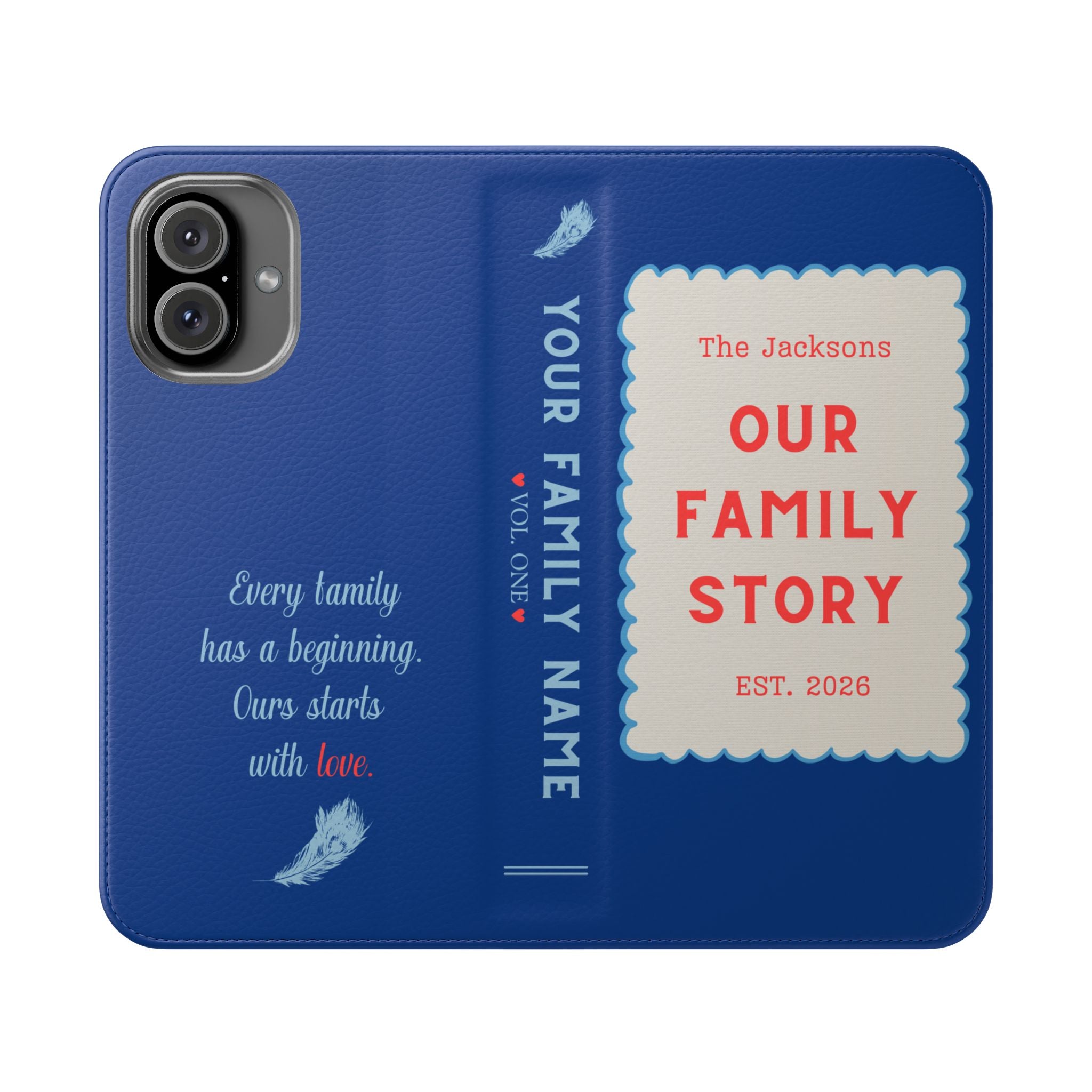 Custom "Our Family Story" Book Phone Case
