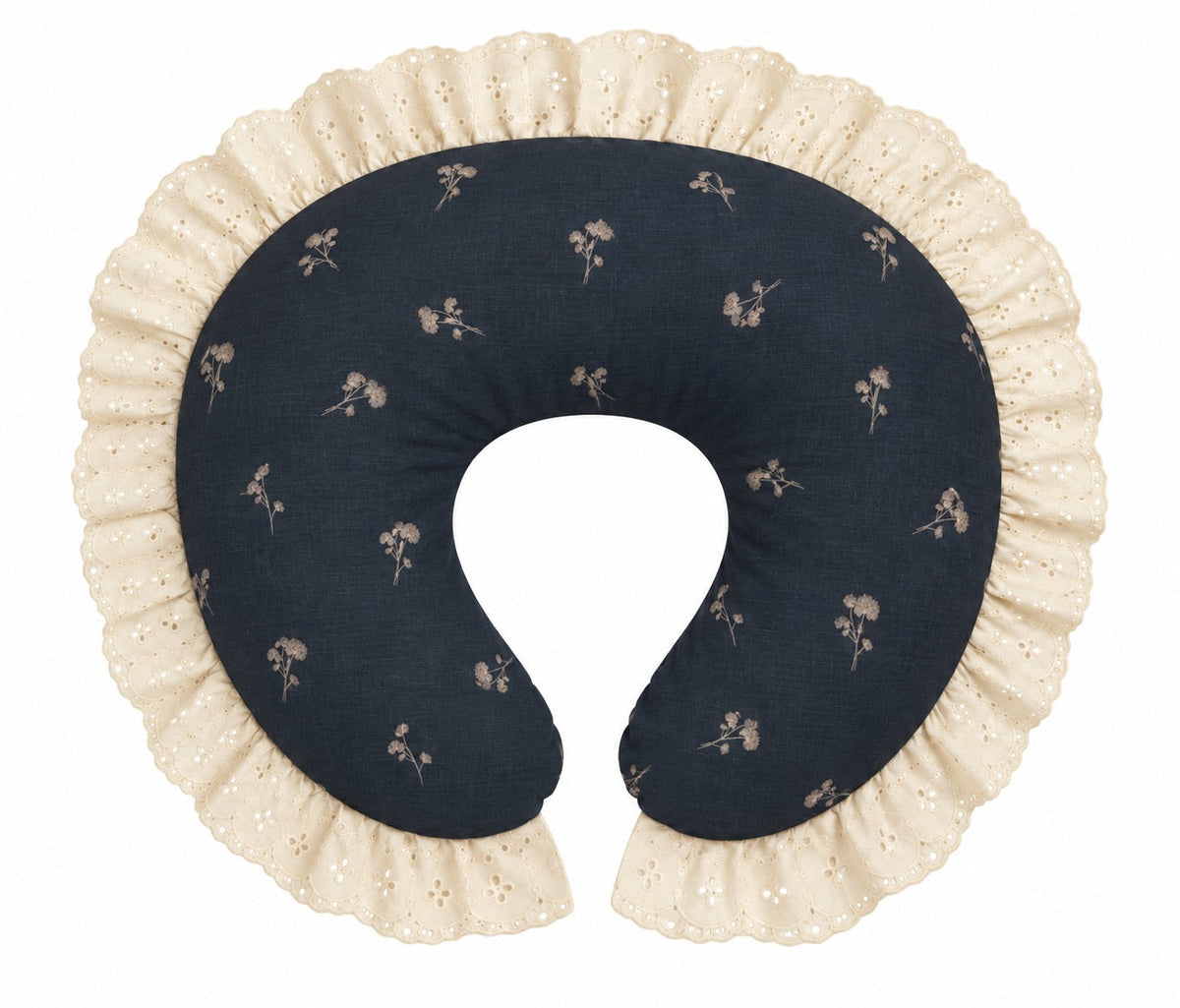 Ivory Eyelet Ruffle Original Nursing Pillow Cover