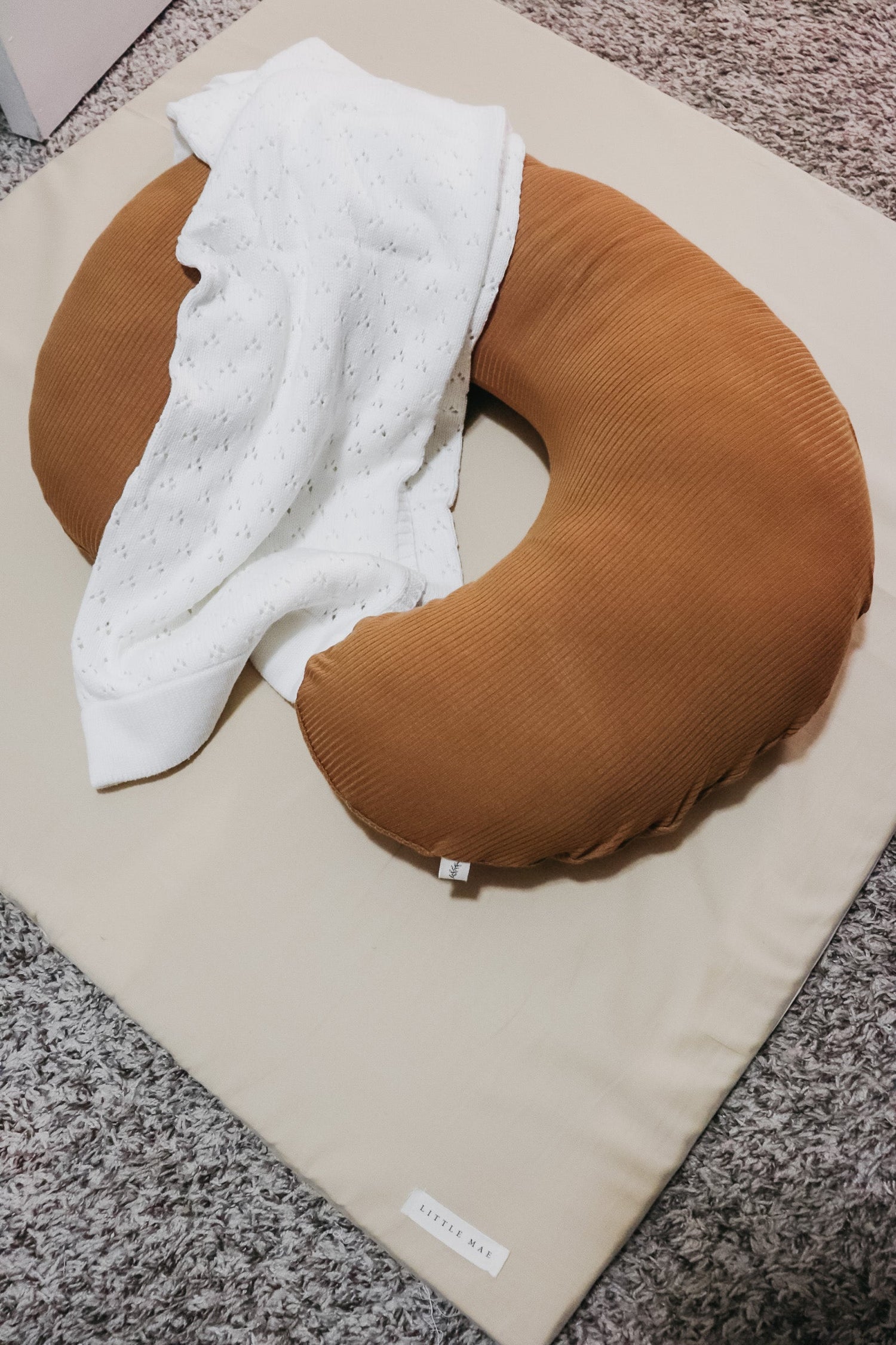 Caramel Ribbed Nursing Pillow Cover
