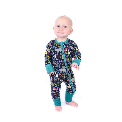 Night Forest Bamboo Pajamas Baby Romper Baby Clothes - Gathering Littles