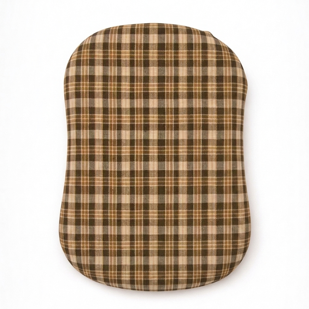 Brown Plaid Ruffle Baby Lounger Cover