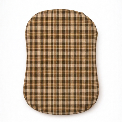 Brown Plaid Ruffle Baby Lounger Cover