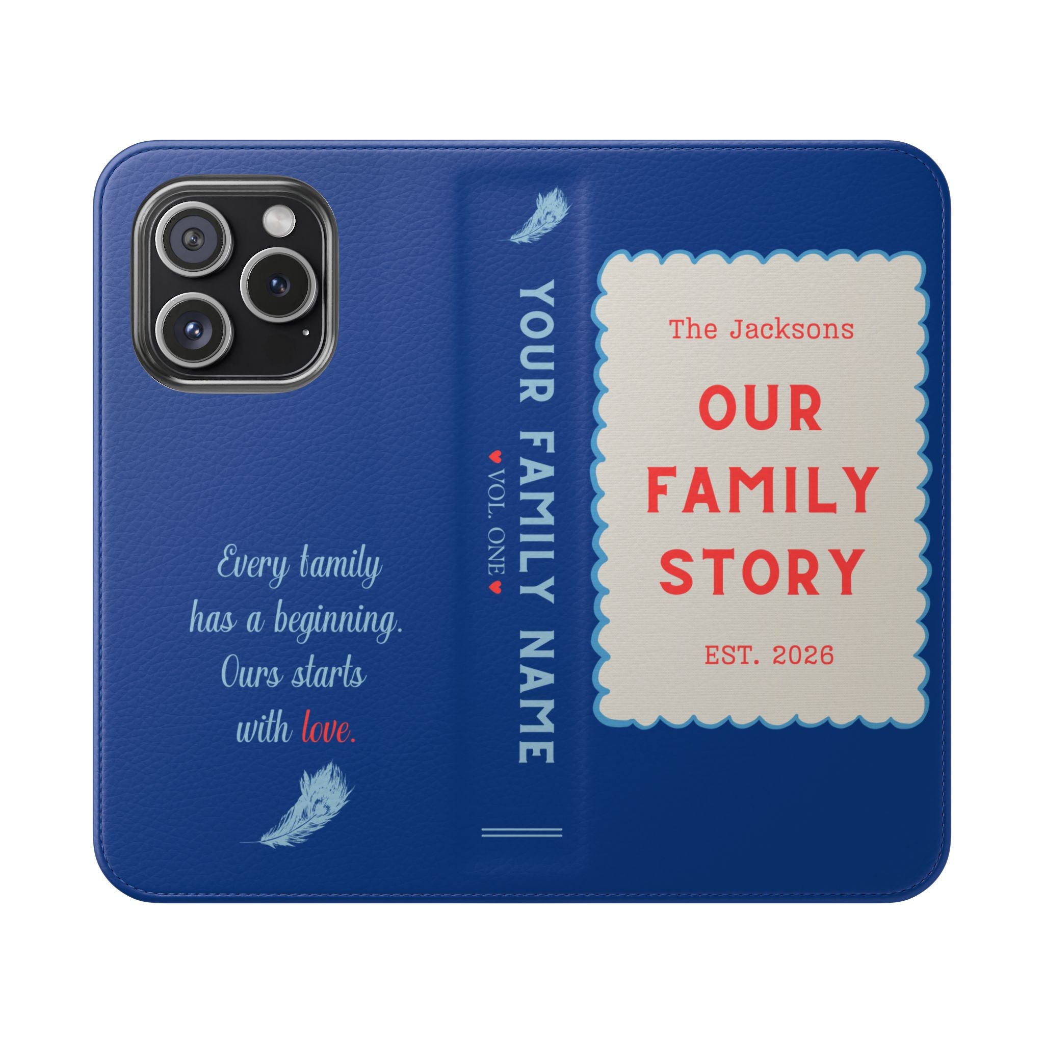 Custom "Our Family Story" Book Phone Case