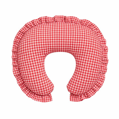 Red Gingham Ruffle Nursing Pillow Cover