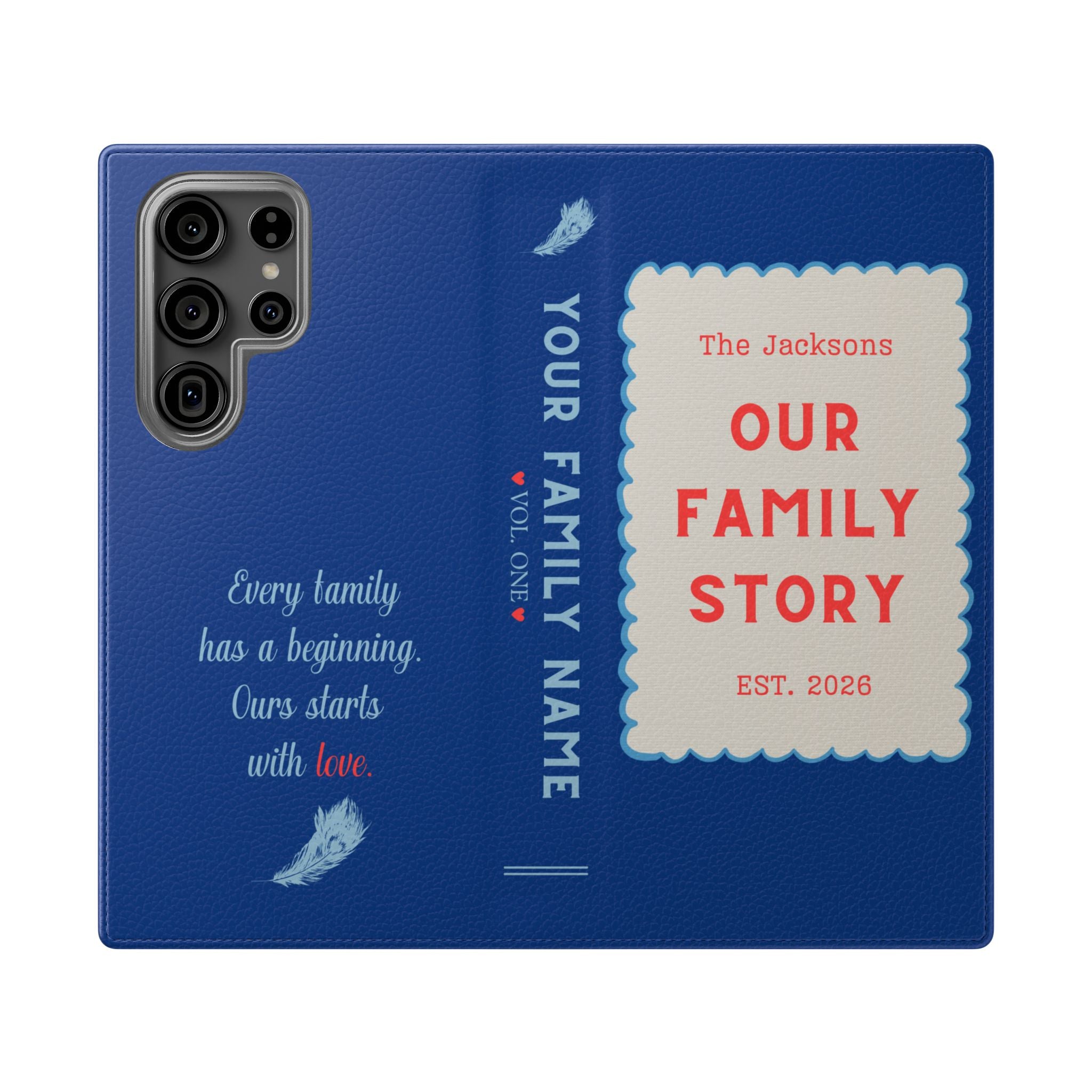 Custom "Our Family Story" Book Phone Case