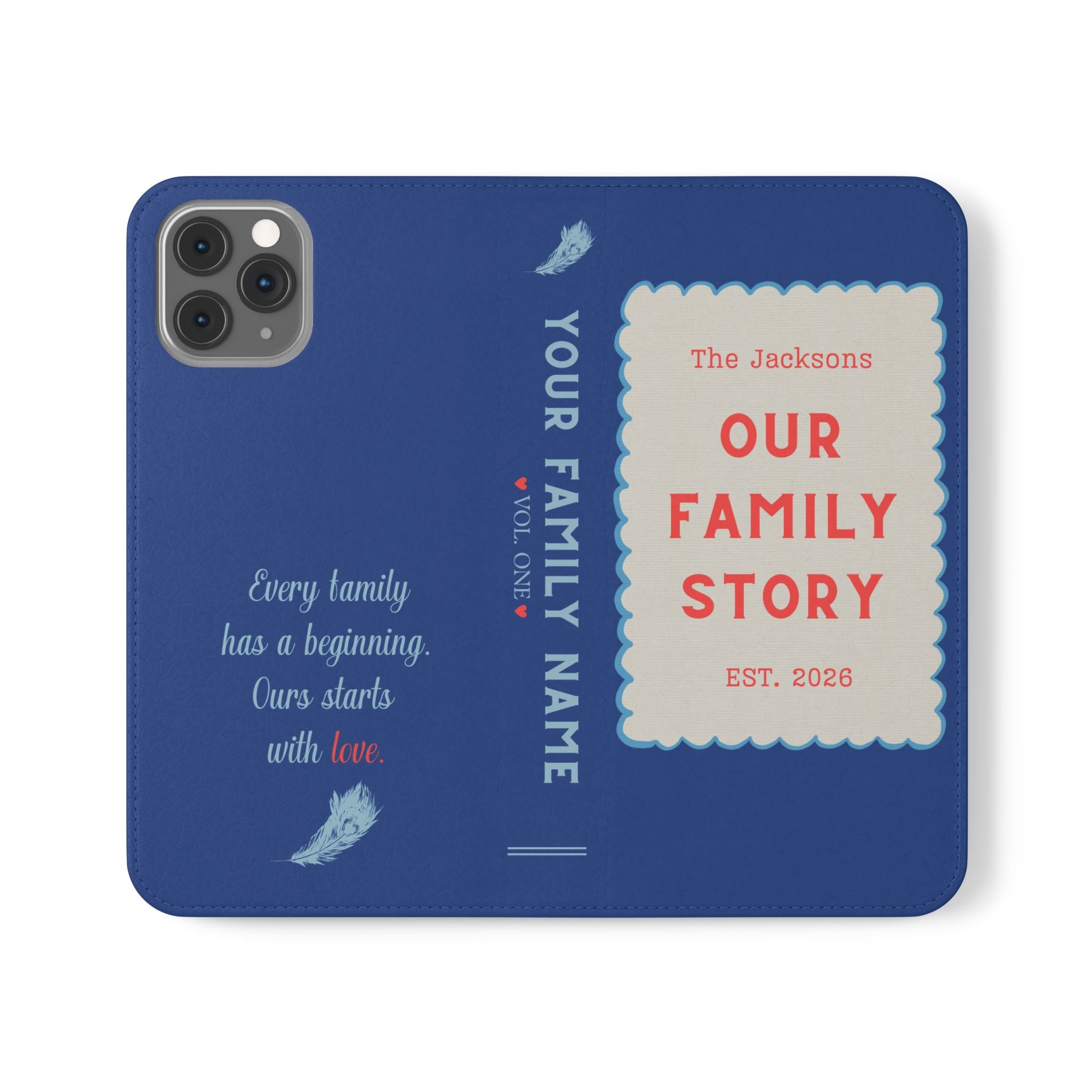 Custom "Our Family Story" Book Phone Case