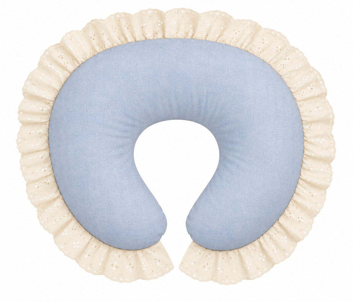 Ivory Eyelet Ruffle Original Nursing Pillow Cover