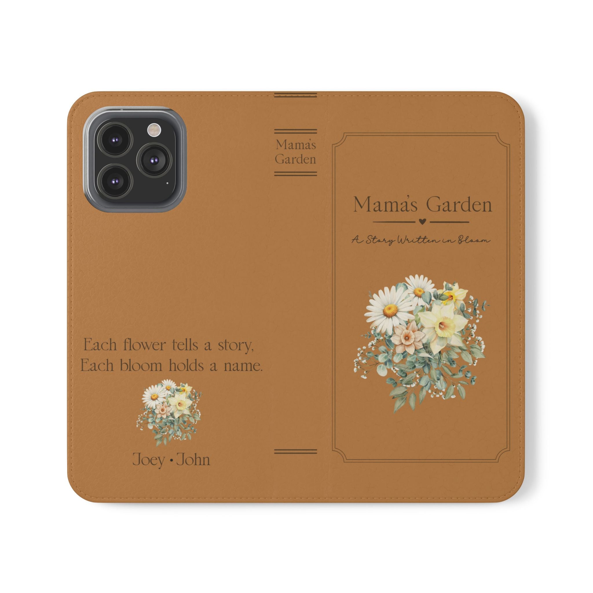 Custom "Mamas Garden" Birth Flower Book Phone Case