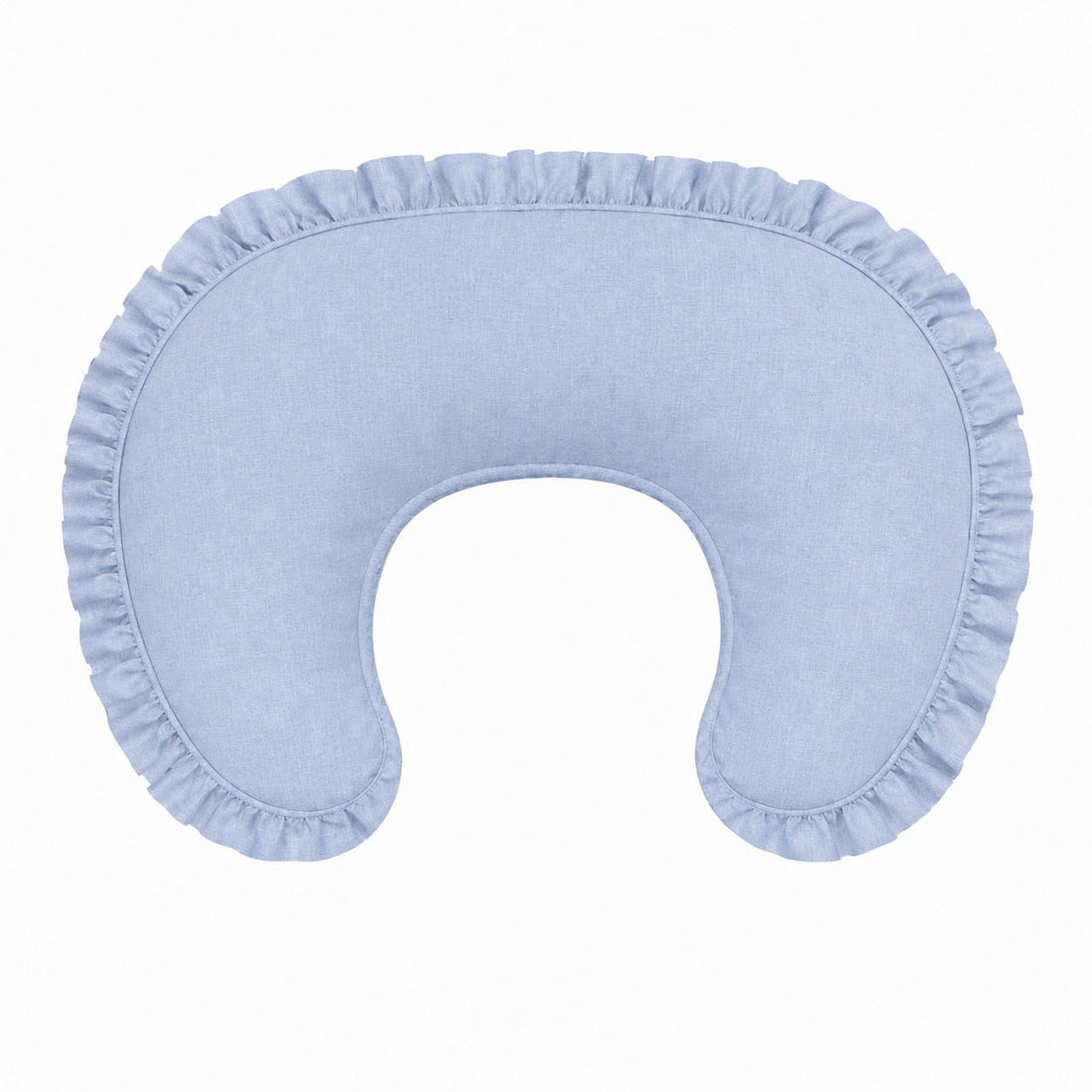 Light Denim Ruffle Nursing Pillow Cover