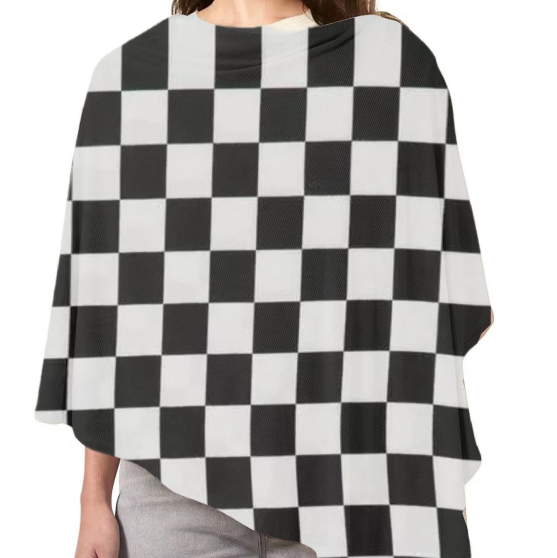 Race Black &amp; White Checkered Carseat Cover