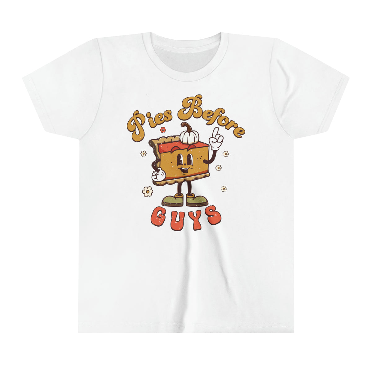 Retro Thanksgiving Tee "Pies Before Guys" Shirt, Funny Thanksgiving Shirt for Kids - Gathering Littles