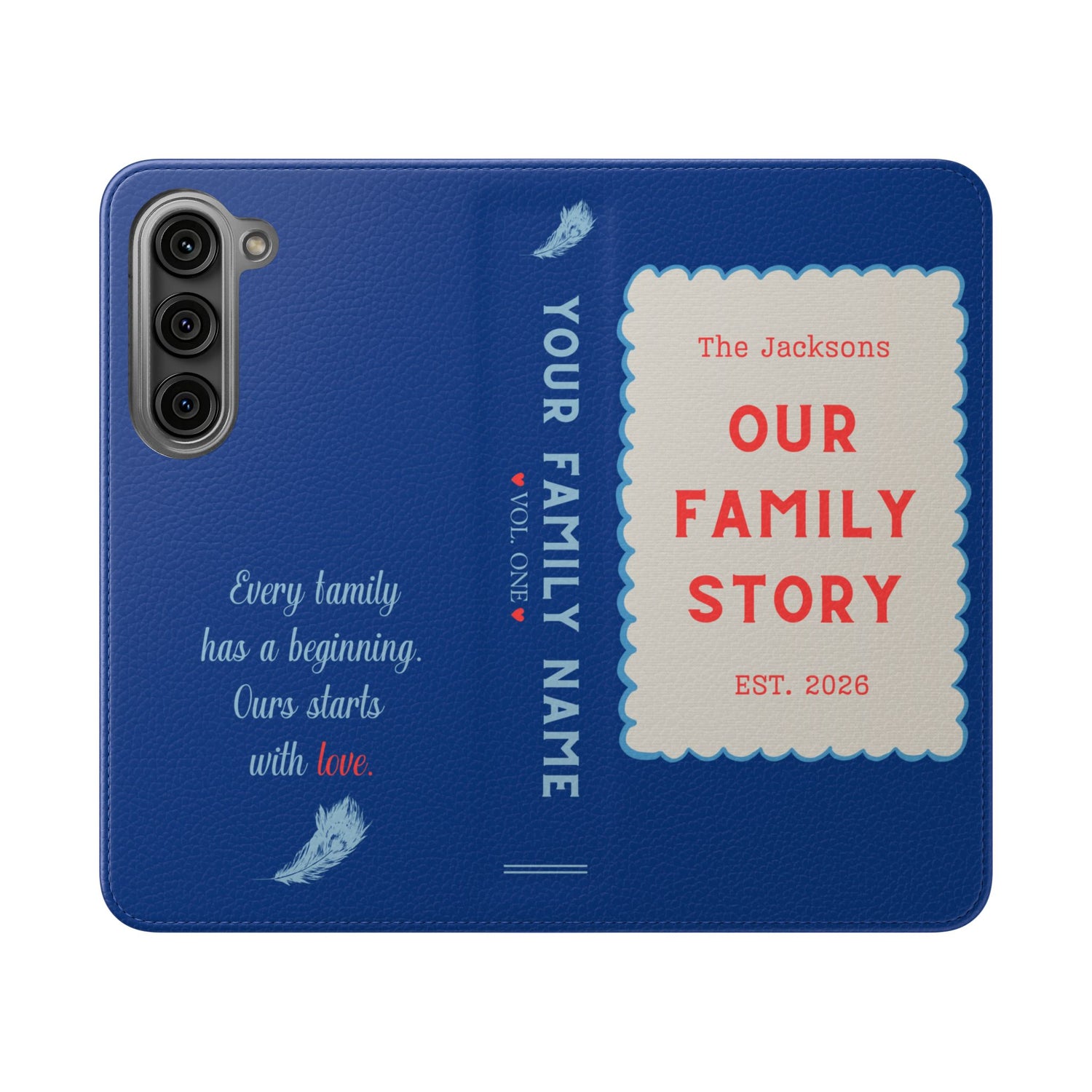 Custom "Our Family Story" Book Phone Case