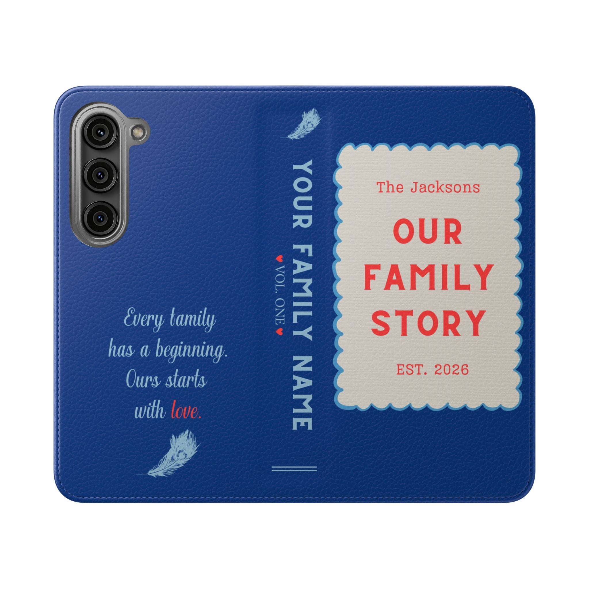 Custom "Our Family Story" Book Phone Case