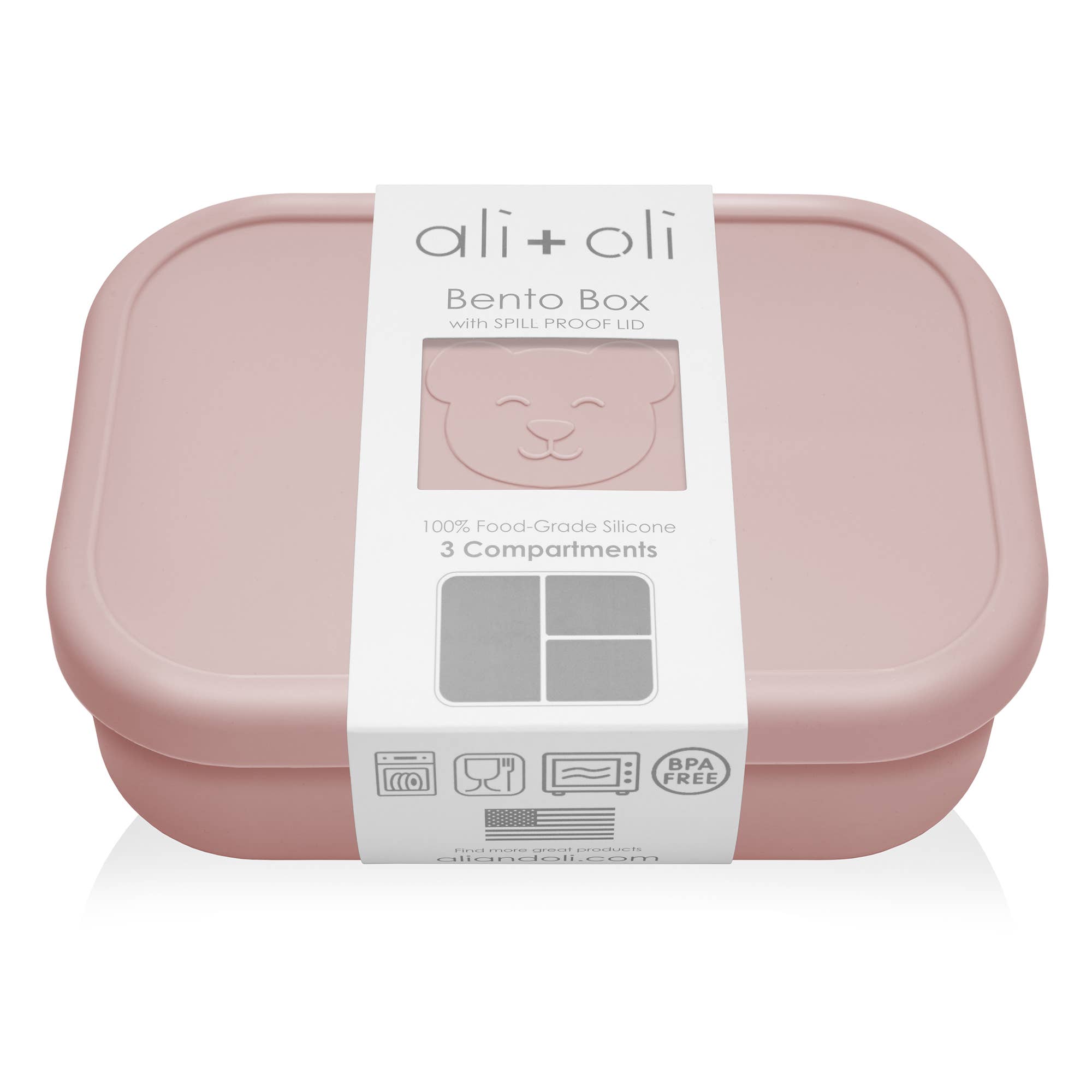 Ali+Oli Leakproof Silicone Bento Box (Rose) Back to School