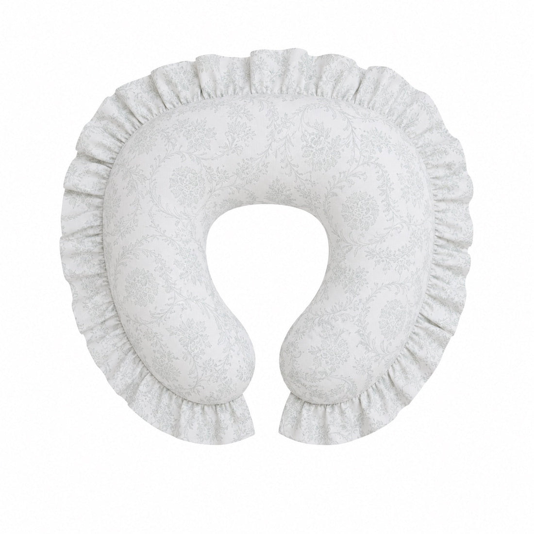 Sage Green Chinoiserie Ruffle Nursing Pillow Cover