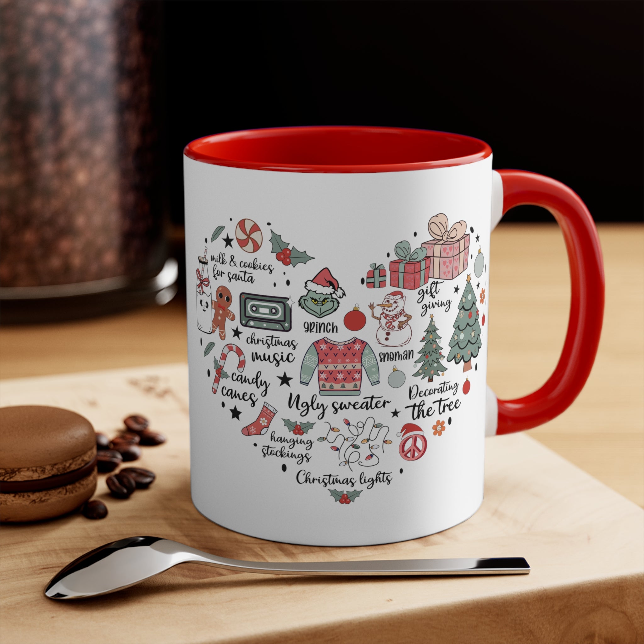 Christmas mug/ Christmas Coffee mug/ Funny Christmas Mug/ Classic christmas movie mug/ Red Accent Mug - Gathering Littles