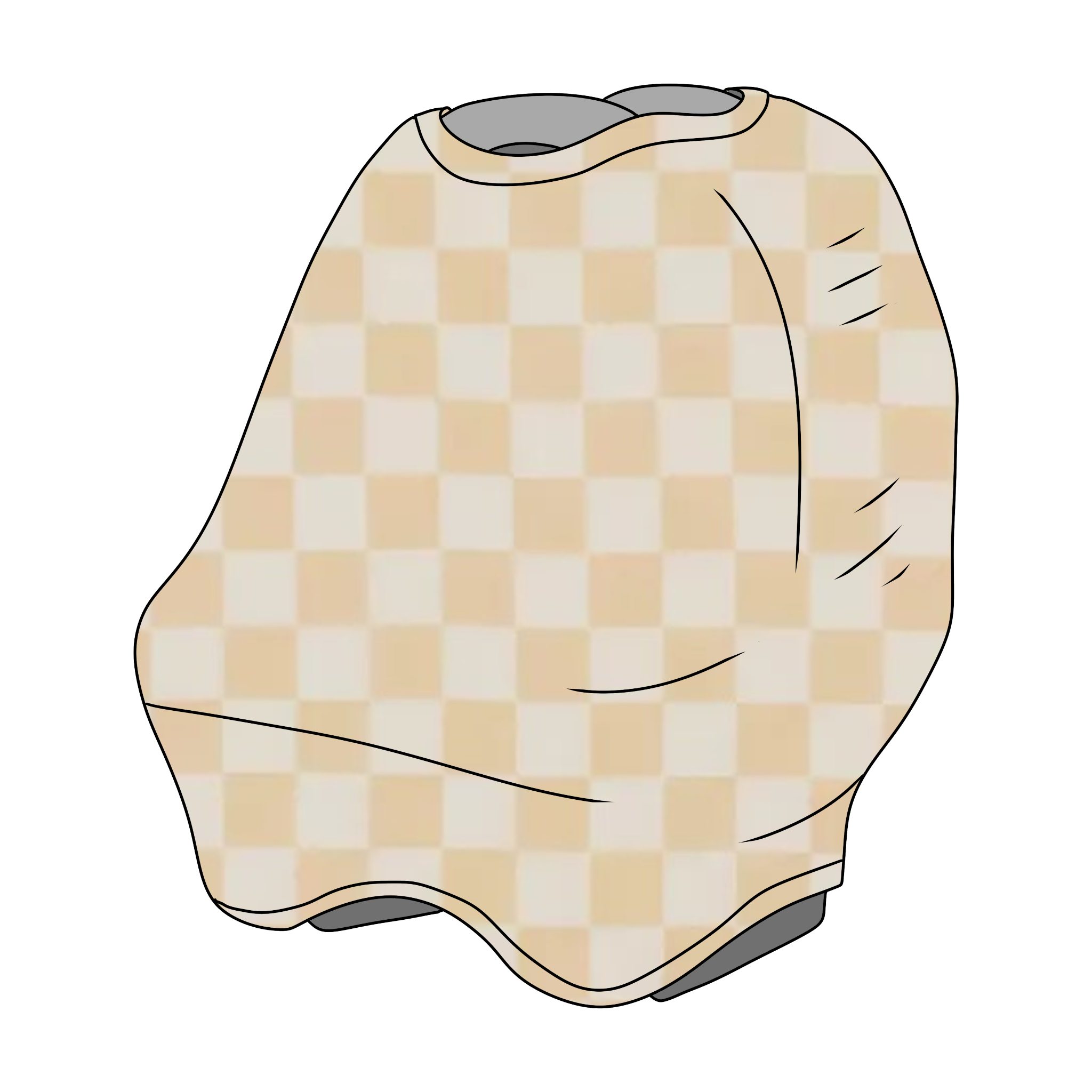 Butter Yellow &amp; White Checkered Carseat Cover