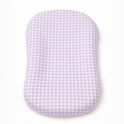 Purple Gingham Ruffle Baby Lounger Cover