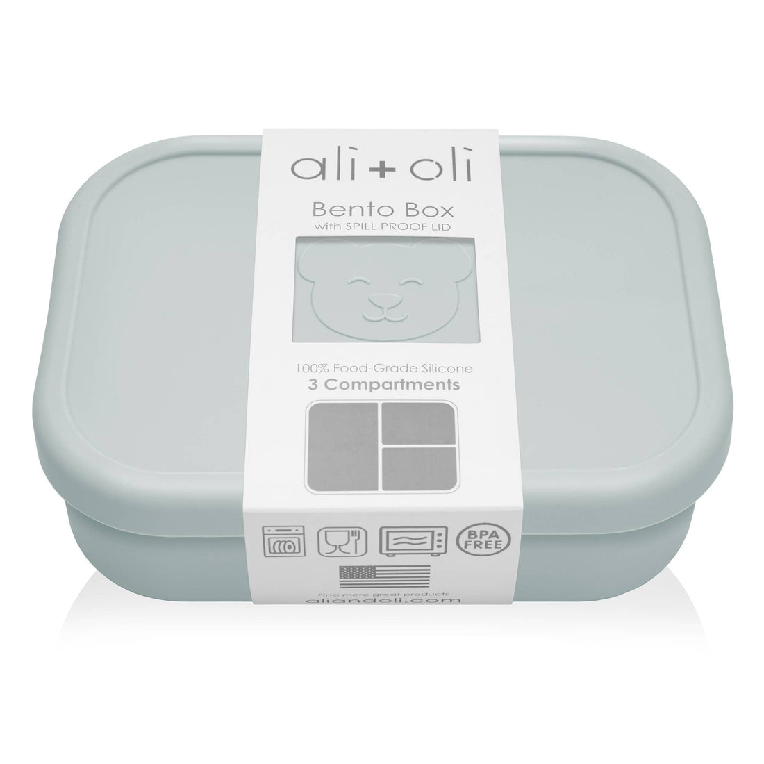 Ali+Oli Leakproof Silicone Bento Box (Blue) Back to School