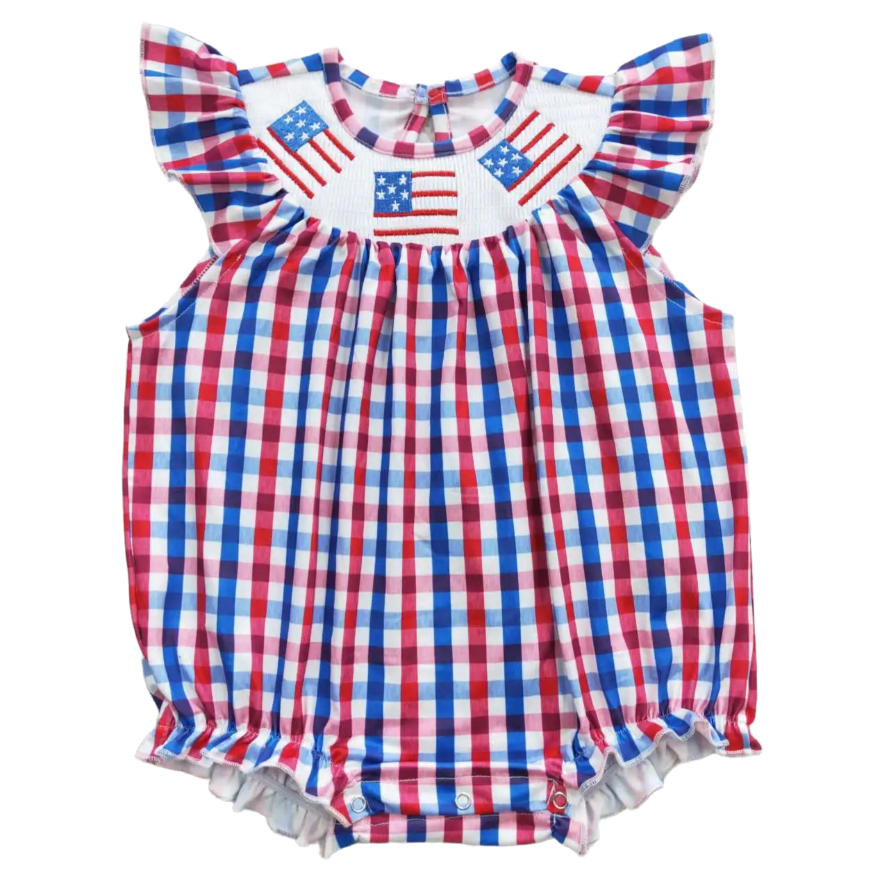 Baby July 4th Embroidered Romper